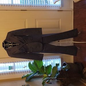 Giorgio Sant'Angelo blue gray tweed pantsuit fully lined jacket & pants 6P EUC …